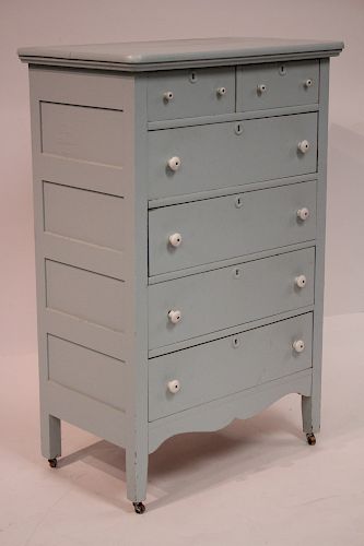PALE BLUE PAINTED AMERICAN PINE