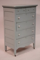PALE BLUE PAINTED AMERICAN PIN