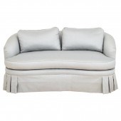 PALE BLUE UPHOLSTERED CURVED L