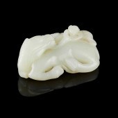 PALE CELADON JADE 'MONKEY ON H