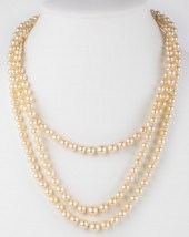PALE GOLD AKOYA TRIPLE STRAND