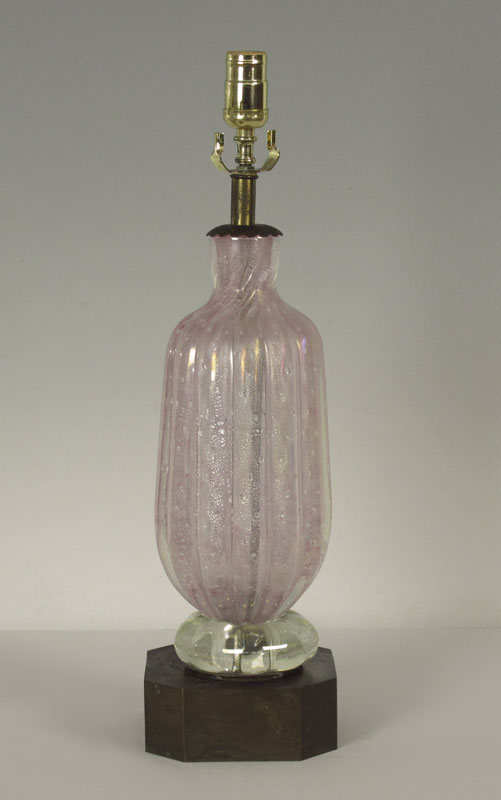 PALE PINK MURANO GLASS LAMP: