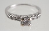PALLADIUM DIAMOND RING, SIZE 5