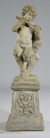 PAN GARDEN STATUE & BASECast c