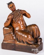 PAN WHISTLER, CARVED AND STAIN