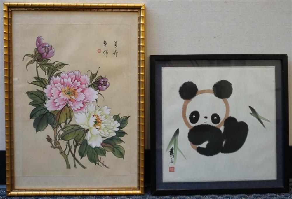 PANDA AND FLOWERING TREE, TWO