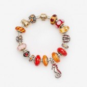 PANDORA CHARM BRACELET: 14K, S