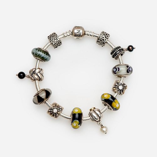 PANDORA CHARM BRACELET: STER.,