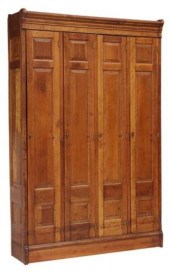 PANELED WOOD STORAGE CABINET C