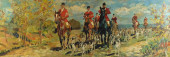 PANORAMIC FOX HUNT SCENE SIGNE