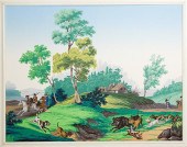 Panoramic pictorial wallpaper