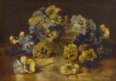PANSY STILL LIFE SIGNED "H. A.