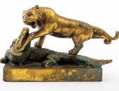 PANTHER ATTACKING ALLIGATOR BR
