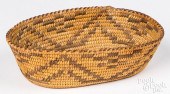 PAPAGO INDIAN WOVEN OVAL BASKE