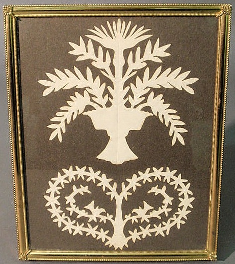 Paper cut outs of a potted flower