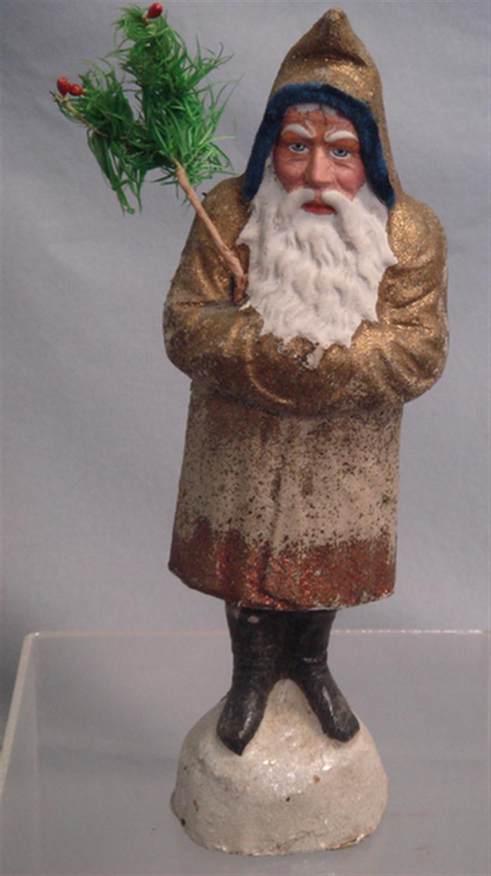 Paper mache belsnickle, gold &