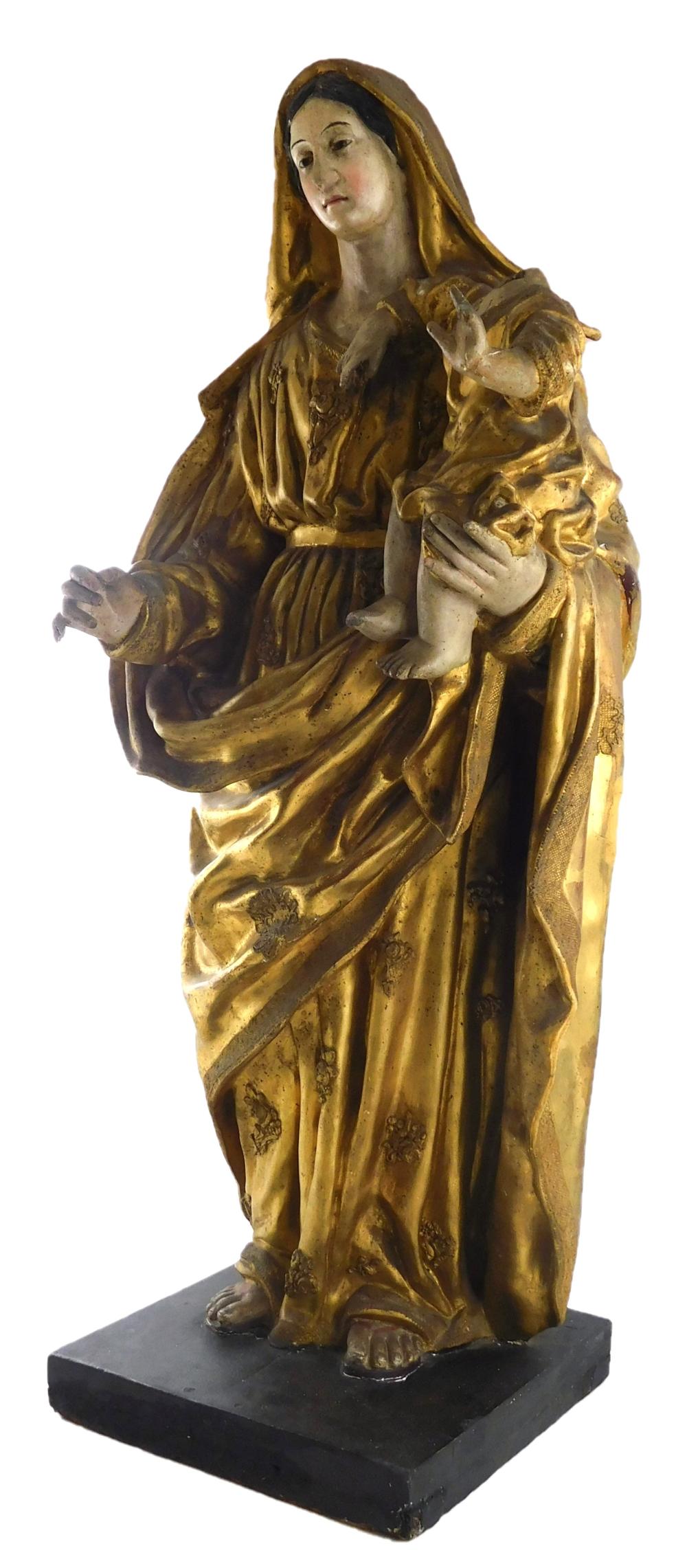 PAPER MACHE FIGURE OF THE MADONNA