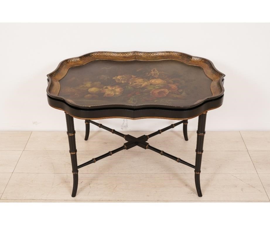 Paper mache handpainted tray,