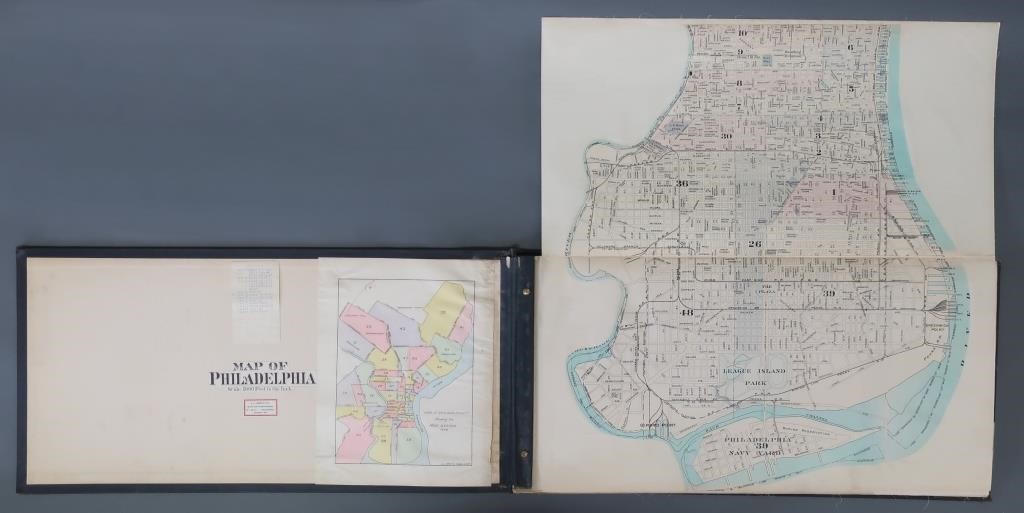 Paper on linen colorful map of