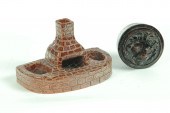 PAPERWEIGHT AND SMOKING SET.