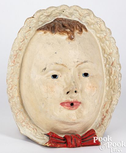 PAPIER-MâCHé BABY IN BONNET