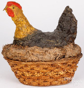 PAPIER-MâCHé CHICKEN ON BASKET
