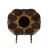 PAPIER MACHE GILT & BLACK LACQ