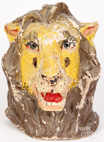 PAPIER-MâCHé LION PARADE MASK,