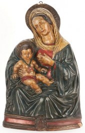 PAPIER-MACHE SCULPTURE, MADONN
