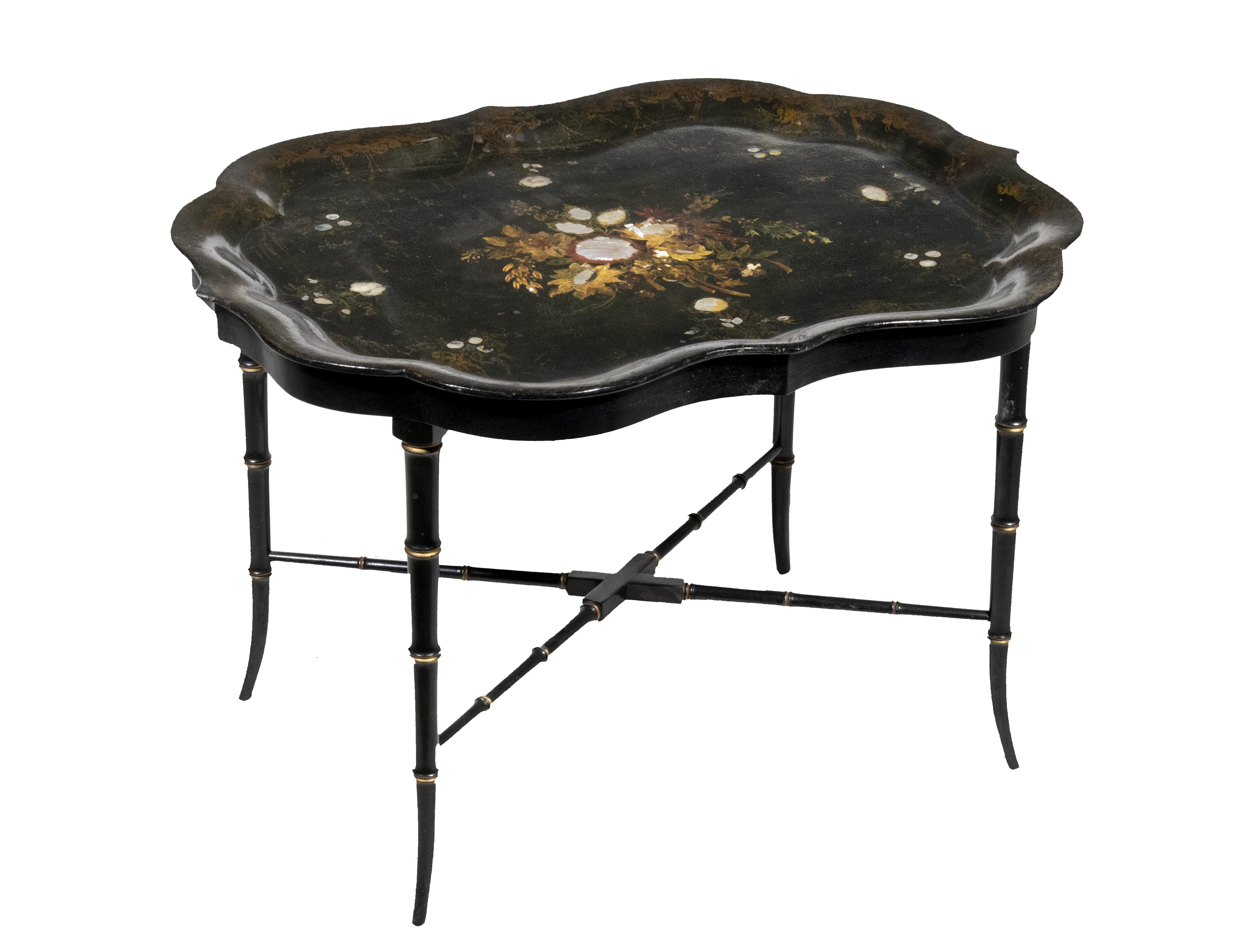 PAPIER MACHE TRAY ON STAND