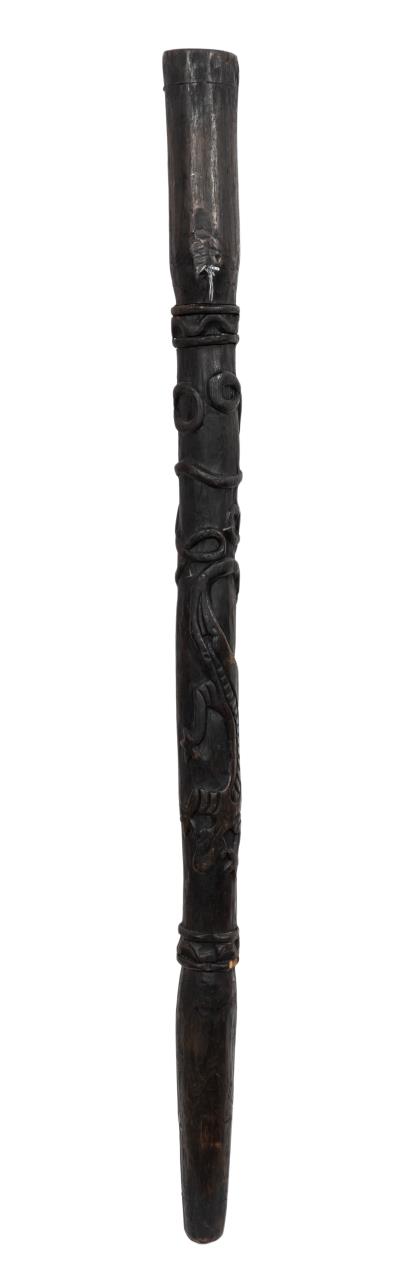 PAPUA NEW GUINEA WOOD CARVED STAFF,