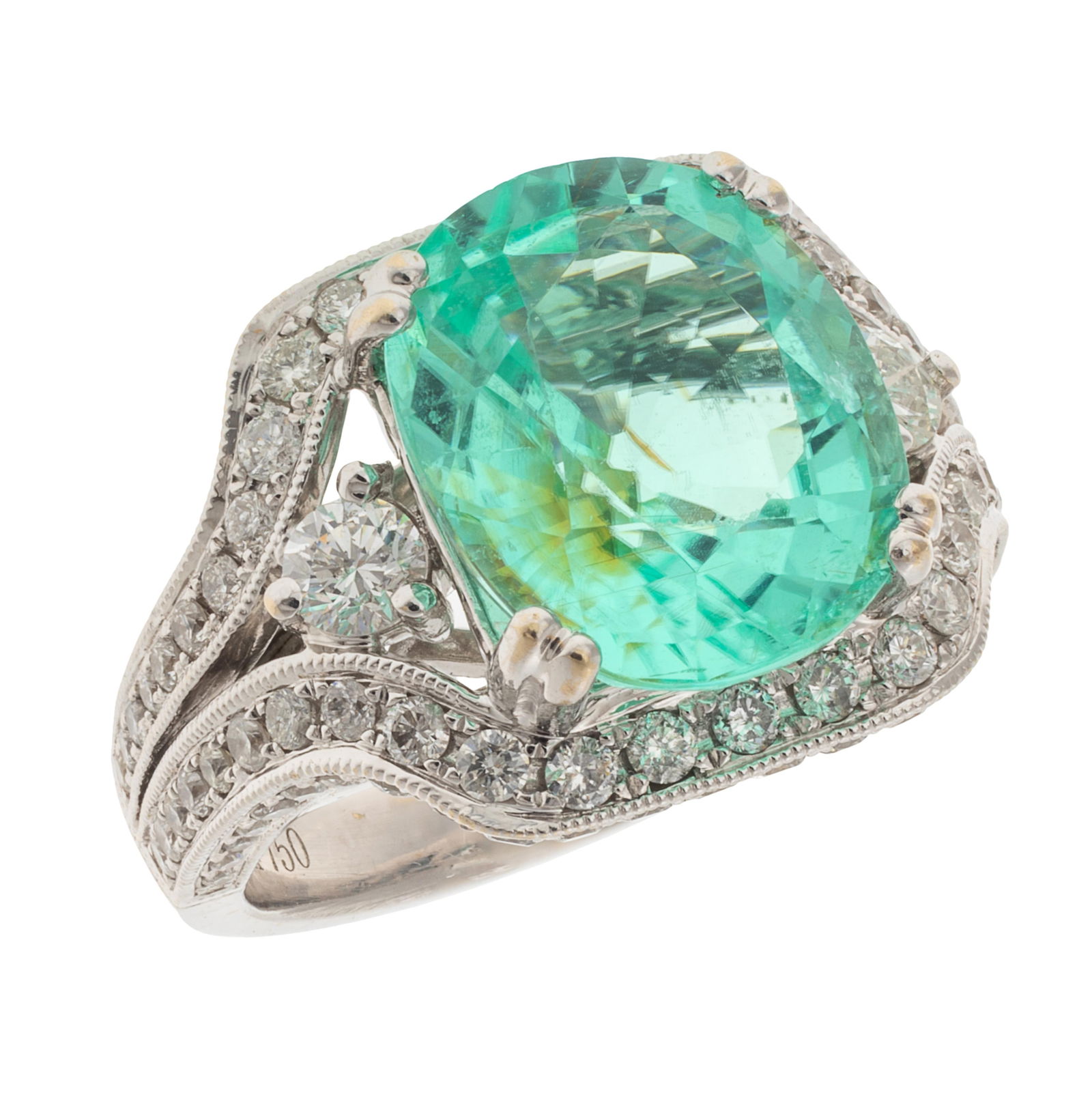 PARAIBA-TYPE TOURMALINE, DIAMOND,