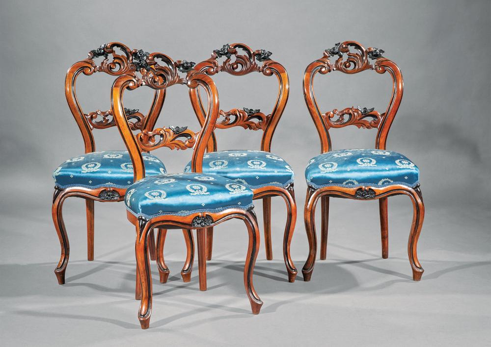 PARCEL EBONIZED AND CARVED MAHOGANY