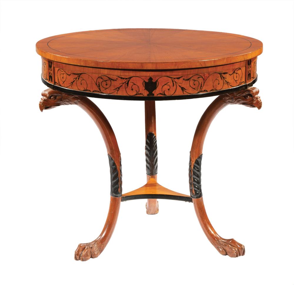 PARCEL EBONIZED AND INLAID CENTER