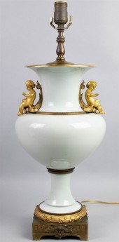 PARCEL-GILT AND PORCELAIN VASE
