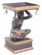 PARCEL GILT BLACKAMOOR PEDESTA