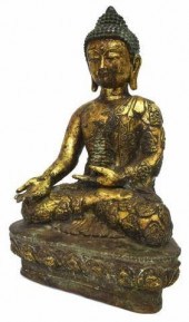 PARCEL GILT BRONZE SEATED MEDI