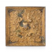 PARCEL-GILT BRONZE SQUARE 'LIO