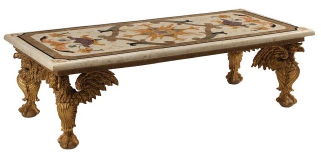 PARCEL GILT COFFEE TABLE TILED &