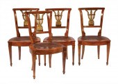 PARCEL GILT FRUITWOOD CHAIRSFo