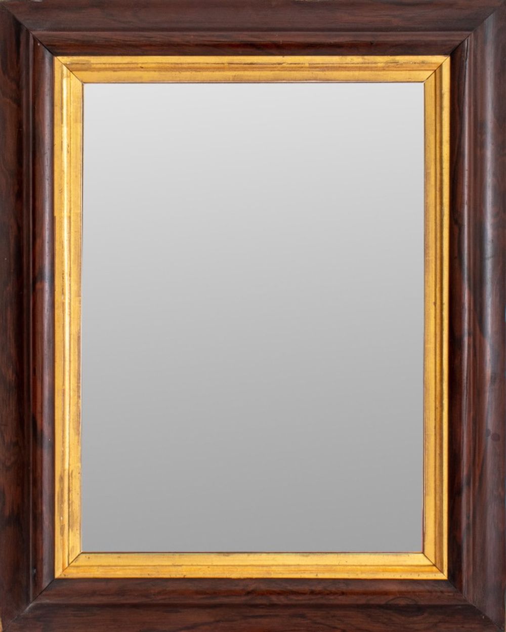PARCEL GILT MAHOGANY LOOKING GLASS,