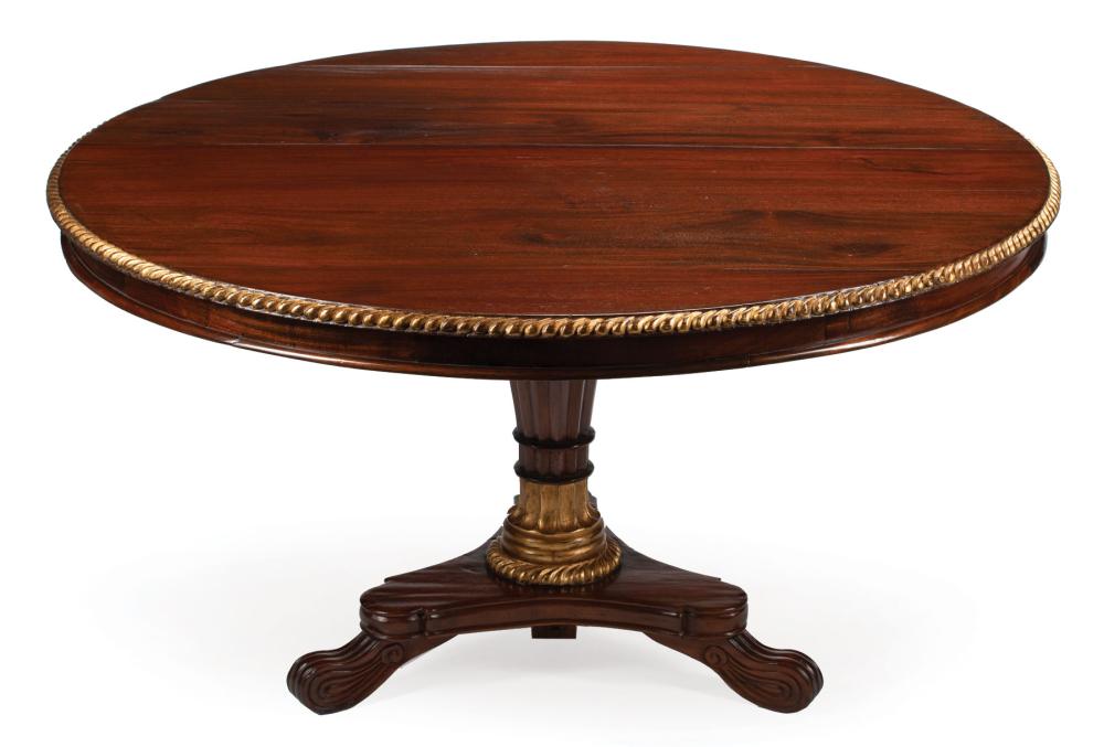 PARCEL GILT MAHOGANY TILT-TOP