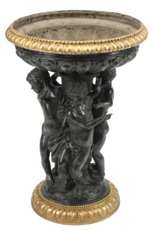 PARCEL GILT & PATINATED BRONZE
