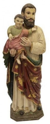 PARCEL GILT RELIGIOUS STATUE,