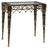 PARCEL GILT WROUGHT IRON GLASS