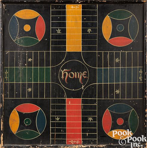 PARCHEESI GAMEBOARDPainted pine