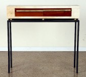 PARCHMENT CONSOLE WITH TWO DRA