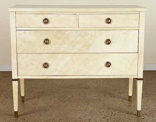 PARCHMENT COVERED COMMODE MANNER