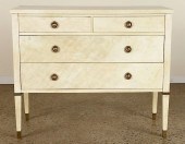 PARCHMENT COVERED COMMODE MANN