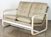 PARCHMENT COVERED UPHOLSTERED